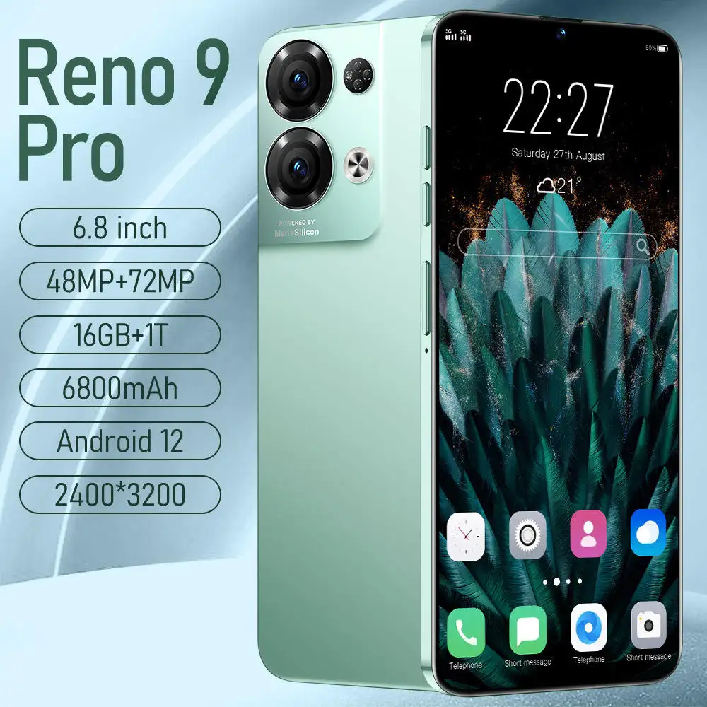 Reno 9 Pro 12gb + 512gb telefon 10 çekirdekli küresel sürüm cep telefonları orijinal 5g cep telefonları telefon akıllı telefon
