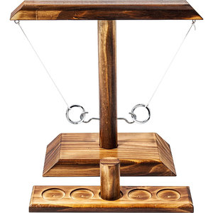 PUSELIFE Toss <strong>Game</strong> Ring Toss with Shot Ladder Fun Battle Hook and Ring <strong>Game</strong> Handmade Wooden Interactive <strong>Game</strong> for Home Party - Product Image 1