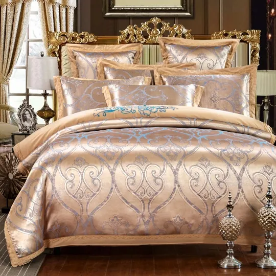 Atacado preço de luxo desenhos cama linho 4 pcs conjuntos de roupa de cama, capa de duvet, lençol, fronhas