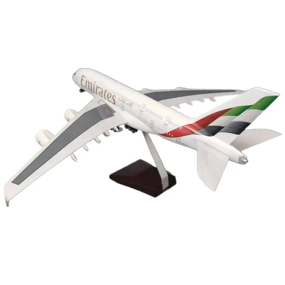 Presentes e artesanato LED piscando escala recarregável 1:160 46 cm A380 Emirates Airline Modelos de aeronaves para venda