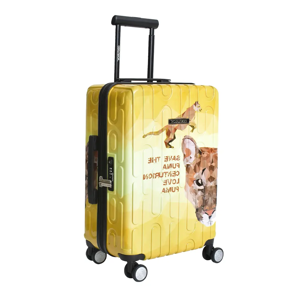 बिक्री पशु कार्टून पैटर्न रंगीन मुद्रित हार्ड एल्यूमीनियम यात्रा सूटकेस सामान