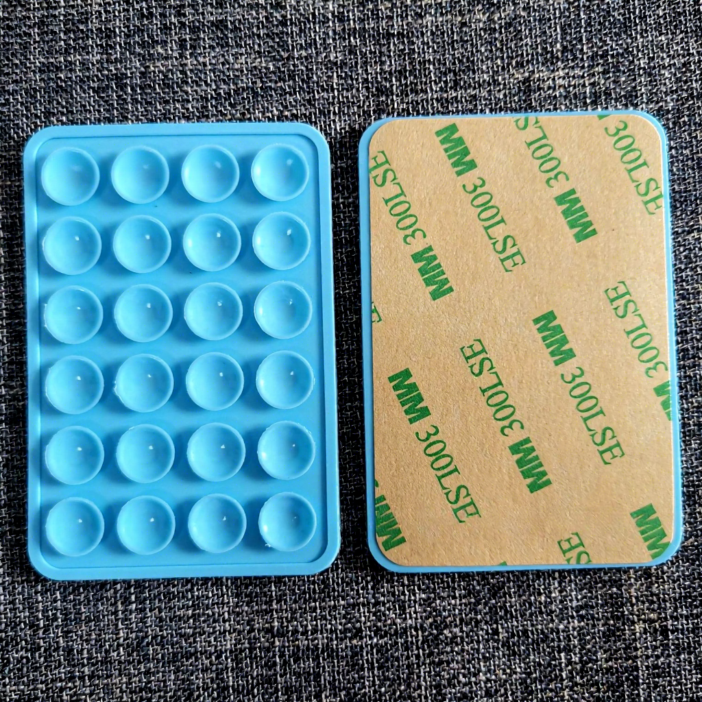 Sky blue with adhesive-thickened 24 square suction cup