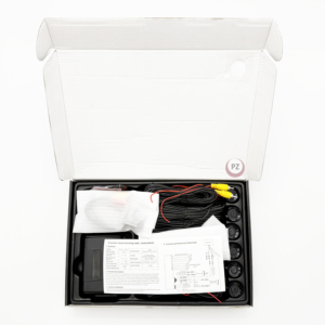 Kit de asistencia de aparcamiento con 8 sensores, vista delantera y trasera, detección de distancia de obstáculos, 2 cámaras, sistema de Sensor de aparcamiento para coche