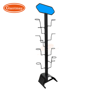 Cửa hàng bán lẻ sàn an toàn kim loại mũ bảo hiểm hiển thị xe máy xe đạp Mũ bảo hiểm hiển thị kệ với logo và móc treo chủ - Product Image 5