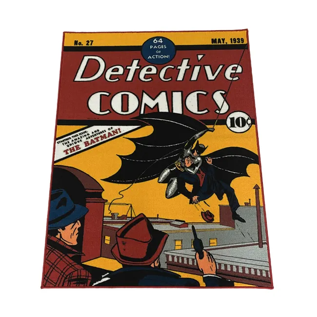 Fabricante morcego homem 100 poliéster porta tapete detector comics personalizado grande logotipo tapete