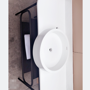 32" Console Sink in Matte Black Matte Kitchen Counter Bathroom Console Noir Brillant Sur Structure Metallique - Product Image 4