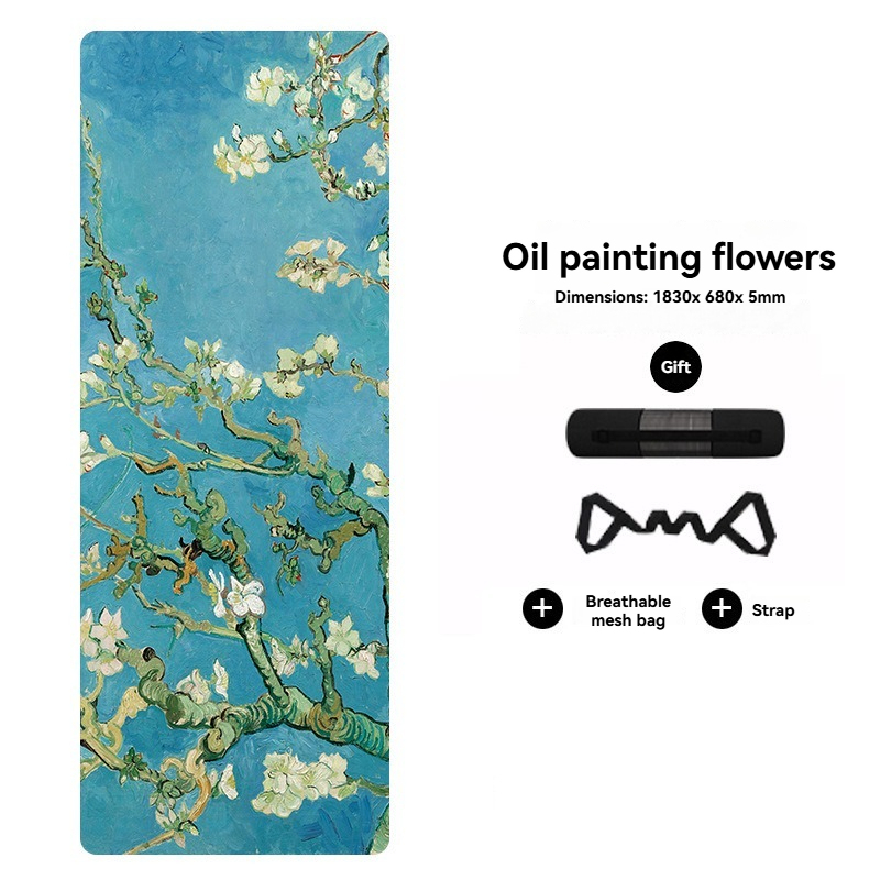Oil painting with blooming flowers