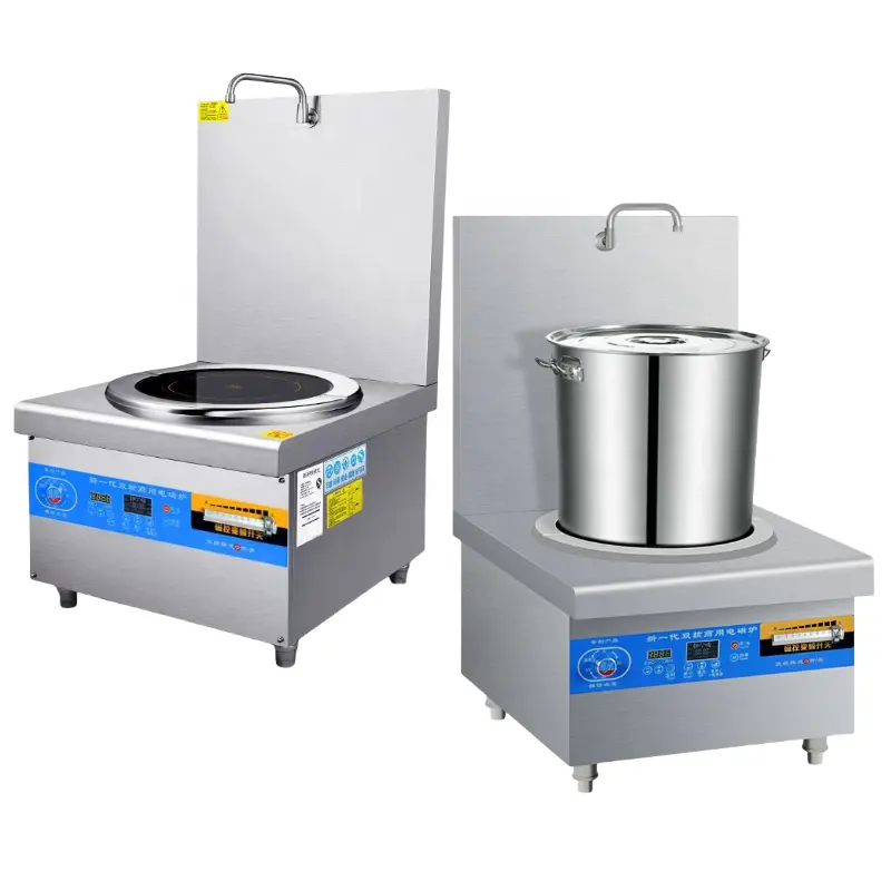 Máquina de cozinhar por indução multifuncional comercial de grau alimentício 8kw, fogão de sopa para restaurante, 15KW