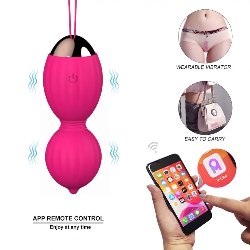 Médico Silicone Kegel Ball Vibrando Estimulador Clitoriano Vibrador Brinquedos Sexuais Para Mulher Controle Remoto Amor Ovo