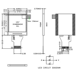 Vendita del produttore Modulo pannello LCD da 1.54 pollici 240*240 TFT con interfaccia ST7789 SPI MCU per elettronica Smart per la casa - Product Image 5