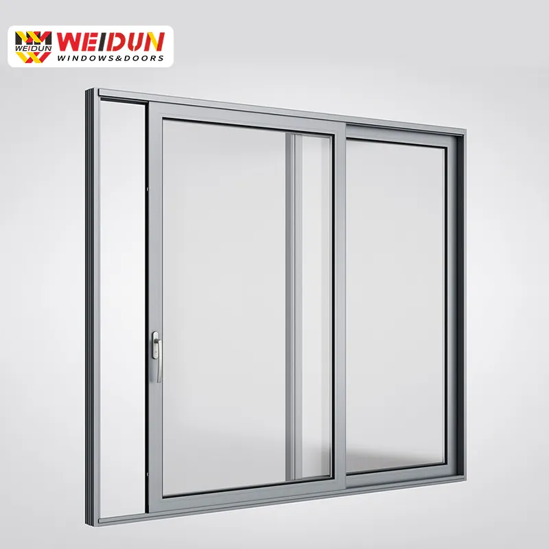 Puerta corredera de alta calidad Weidun, puerta de Patio corredera a prueba de viento con aislamiento térmico de aluminio para balcón, herrajes Roto