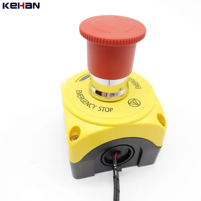 Interrupteur à bouton poussoir industriel avec faisceau de câbles RJ45, 8mm, 250a, arrêt d'urgence, fabrication chinoise