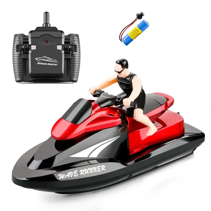 Minirad-Jetboot für 2 Personen, Surfer Cool Motorboot 4CH Motorrad RC Geschwindigkeits-Rennboot für Kinder Wasserspielzeug Geschenke