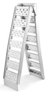 Aluminum Center-foled Fixed <strong>Ramp</strong> With Treads (2pk) - Easily and Safely Load and Unload Light Equipment, Lawn Tractors, ATVs and - Product Image 2