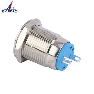 Testa a filo alta da 12mm 1NO funzione momentanea interruttore a pulsante in metallo interruttore a pulsante impermeabile - Product Image 2