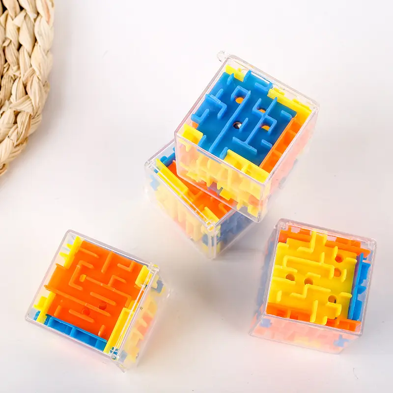 3.8 سنتيمتر البسيطة الملونة 3D متاهة المكعب كرة دوارة لعبة Cubos الأطفال لغز ألعاب تعليمية
