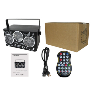 40W 5 IN1 DJ Disco Sound Bühnen beleuchtung Grün Rot Muster Bienen auge Gobo Amber Strobe Effects Remote DMX Control Beam Projektor - Product Image 6
