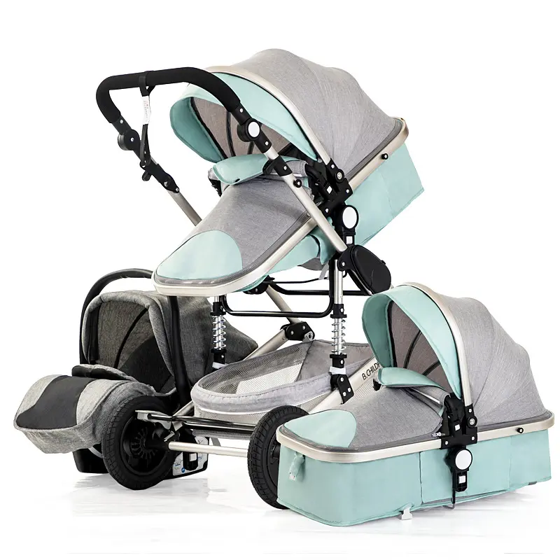 Cochecito de bebé 3 en 1 multifuncional, carrito de bebé con cesta de transporte, precio barato