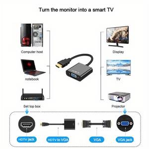 Adaptador 4K HDTV a VGA Convertidor HDTV a VGA para computadora de escritorio Laptop PC Monitor Proyector HDTV
