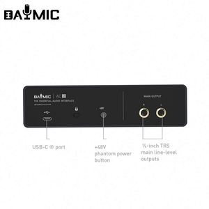 Aoshen-Mezclador de tarjeta de sonido portátil, interfaz de audio de alta gama, para micrófono de 48V, 2 canales, instrumento musical, entrada de línea de grabación - Product Image 5