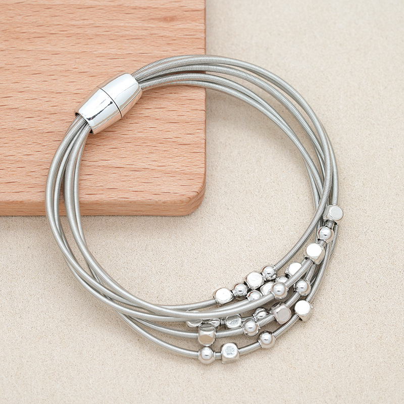 Magnetic buckle multi-wire spring Pandora bracelet