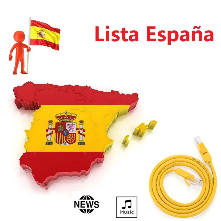 Cable de amarillo Español abonnement 3-12 Monate kompatibel mit smart TV Android IOS PC m3u Verkäuferpanel