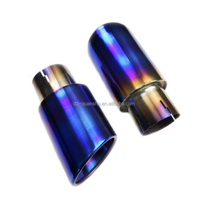 Titanium Exhaust <strong>Tips</strong> Double Layer Rolled <strong>Tips</strong> Slant - Product Image 1