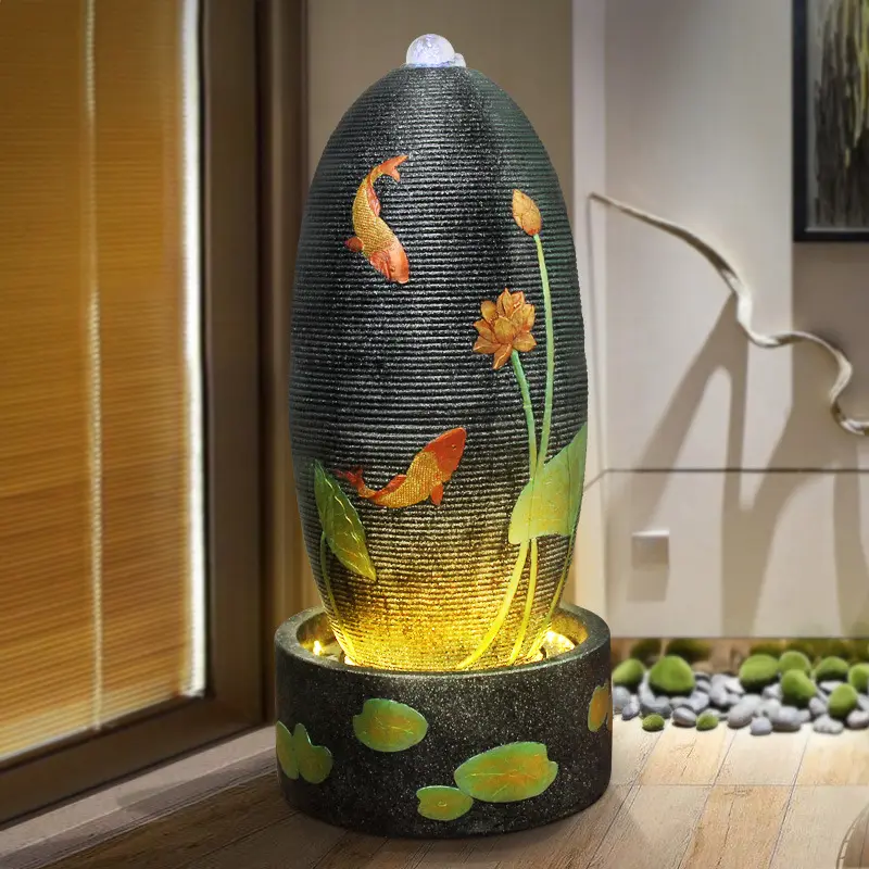 Fonte de água criativa simples umidificador com vista para a sala de estar decoração moinho de vento bola abertura presente