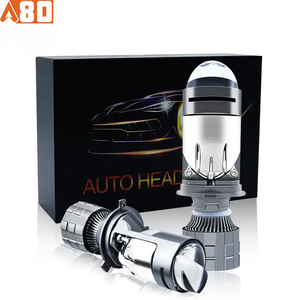 A82 80w 12V Led far Mini Lens Led projektör ışıkları farlar kurulumu kolay H4 araba far Bi Led projektör Lens - Product Image 2