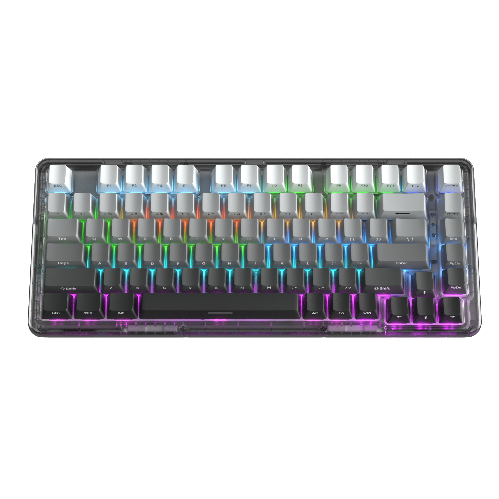 Gradient side-engraved keycaps