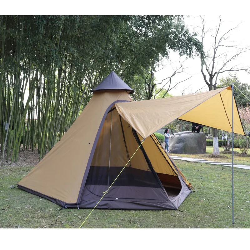 Tente de Camping en coton imperméable, tipi Oxford, tente Glamping, cloche, tente indienne