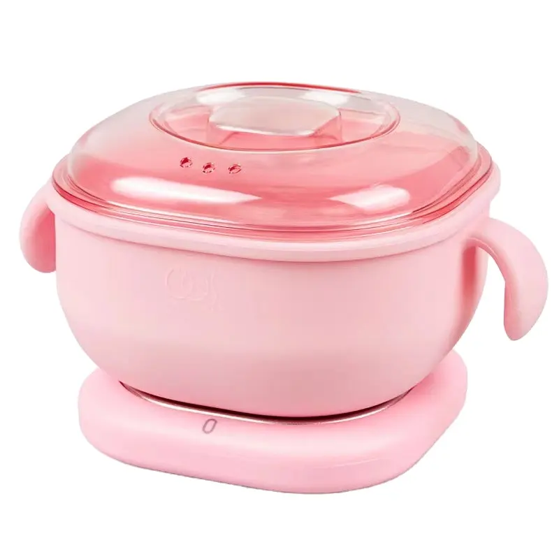 Máquina de fusión de cera de parafina Rosa portátil, olla de silicona de 2022 ml, fácil de limpiar, depilación plegable, novedad de 400