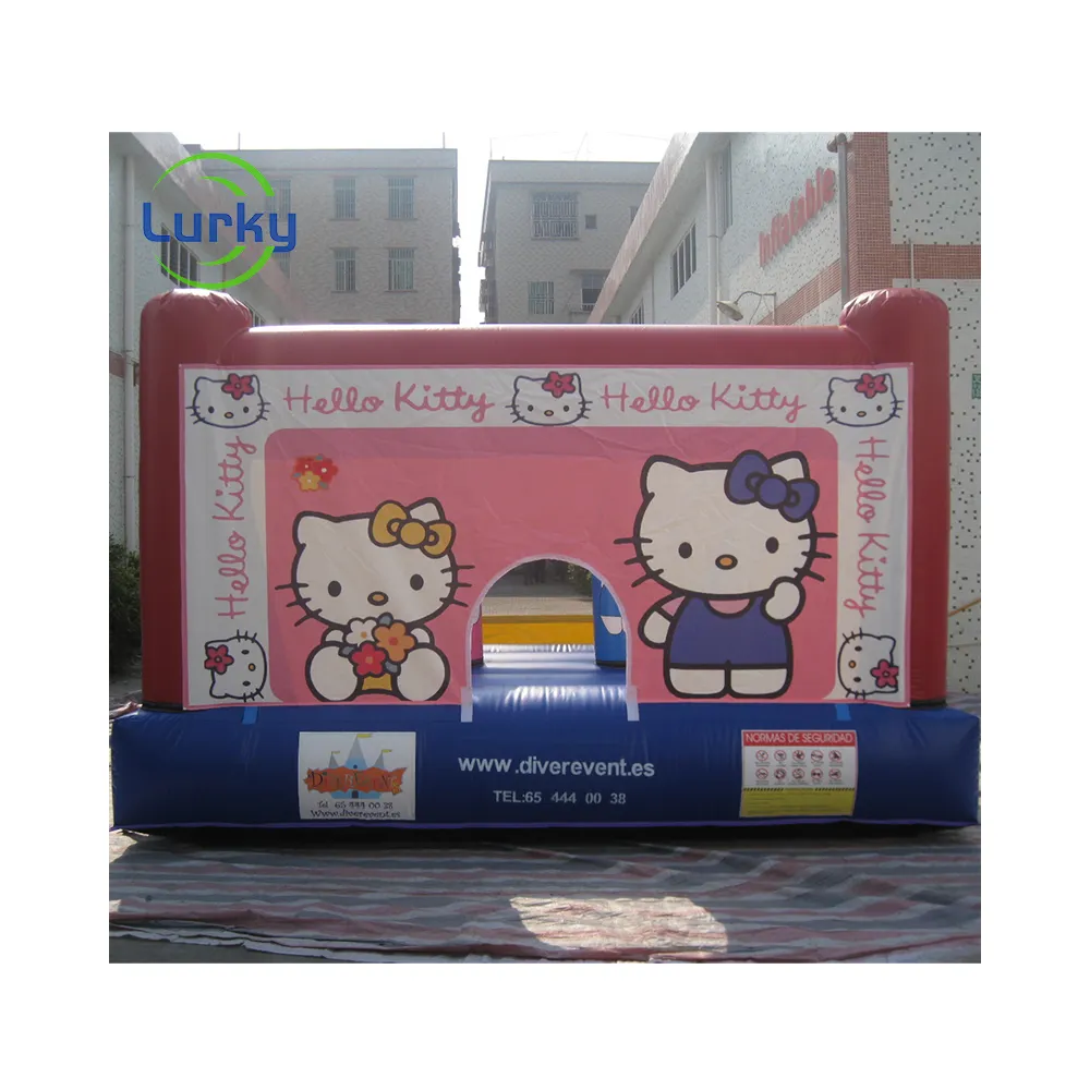Hot Sale Pink Bouncy Inflatable Cartoon Cat Bouncer Jumping Castle Bounce House For Kids