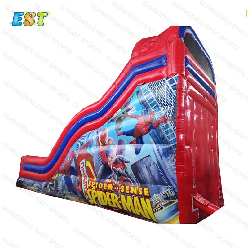 Factory hot sale New design pvc customized inflatable games spiderman slides air bounce house inflatable water slide with pool