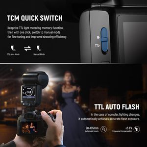 Neewer ไฟแฟลช76Ws 1/8000S hss 7.4V/2600mAh แบตเตอรี่480ไฟเต็ม Z2-S แฟลช2.4G TTL หัวกลมสำหรับ Sony - Product Image 4