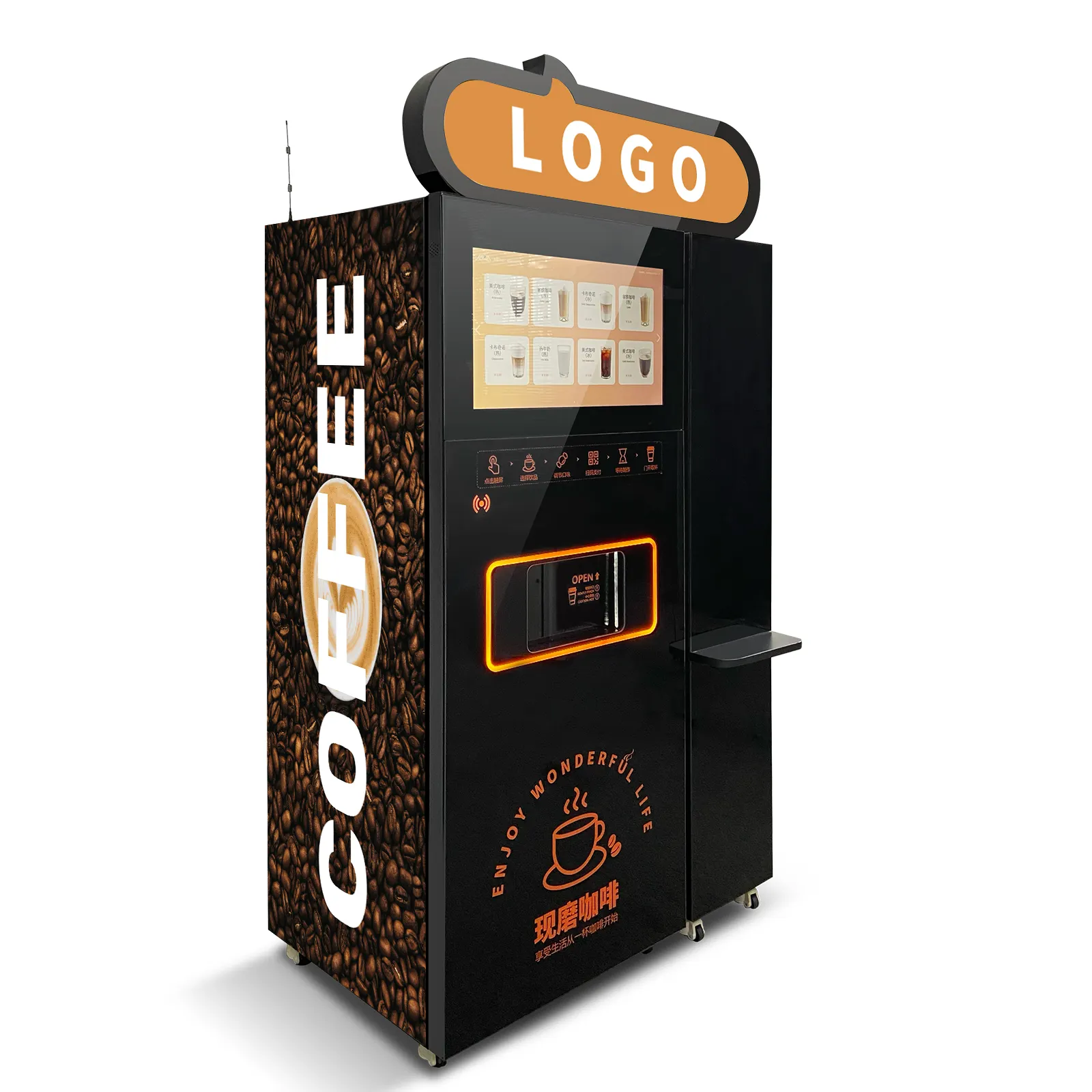 Máquinas de venda de café quente e frio 24 horas de autoserviço