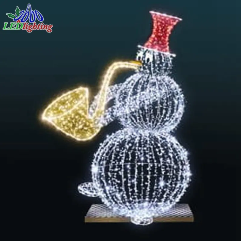 Personalizada Muñeco de nieve 3D Escultura Led Motivo Luces Navidad Led Luz Animales 3D Motivo Luces