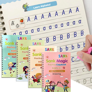 4PCS Wieder verwendbarer Stift Handschrift Kalligraphie buch Sank Magic Practice Copybook für Kinder Kind lernen Schrift Notizbuch - Product Image 2