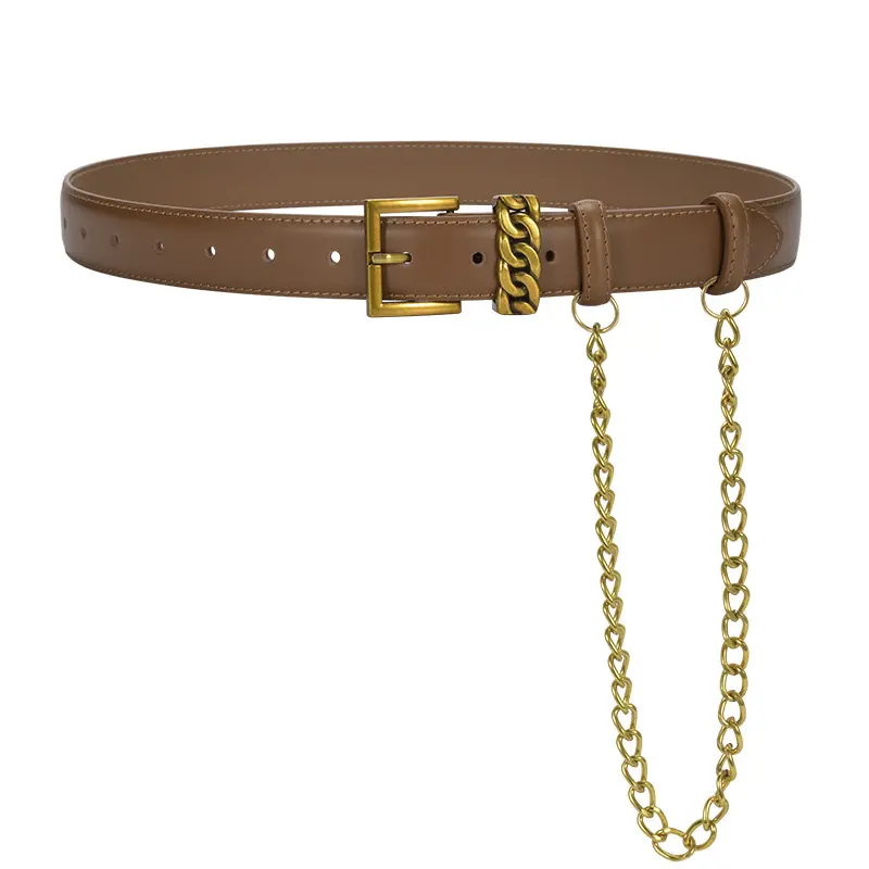 Metal Punk waistband Belt Detachable Chain Belt With Alloy Buckle Designer Waist belts for Lady's Dress Shirt Jeans Casual