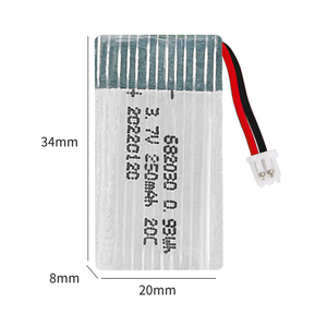 Kích thước nhỏ 3.7V 250mAh 682030 LiPo pin phụ kiện bộ phận 25C mạnh mẽ Lithium Ion gói cho Syma <span class=keywords><strong>x11c</strong></span> MJX x701 RC máy bay - Product Image 1
