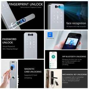 आउटडोर गेट स्मार्ट डोर लॉक वाईफाई 3 डी फेस रिकग्निशन टुया डबल साइड फिंगरप्रिंट होम लॉक डिजिटल बायोमेट्रिक फेस अनलॉक - Product Image 3