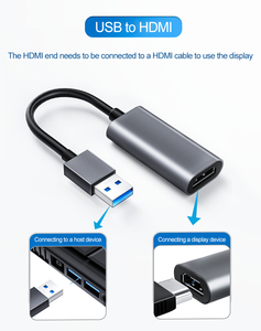 Justlink <strong>USB</strong> 3.0 to <strong>HDMI</strong> <strong>Adapter</strong> Compatible Converter 1080P 60Hz <strong>USB</strong> Male to <strong>HDMI</strong> Female External Graphics Video Card <strong>Adapter</strong>