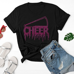 Cheer ve hoparlör özel tasarım Rhinestone Logo isı transferi tasarım düzeltme Rhinestone şablon desen yapay elmas Transfer tatoo - Product Image 5