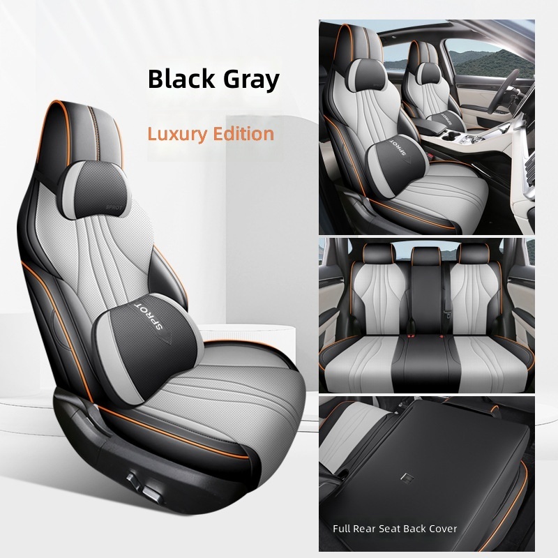 Luxury edition-black and gray-full cover-nappa leather