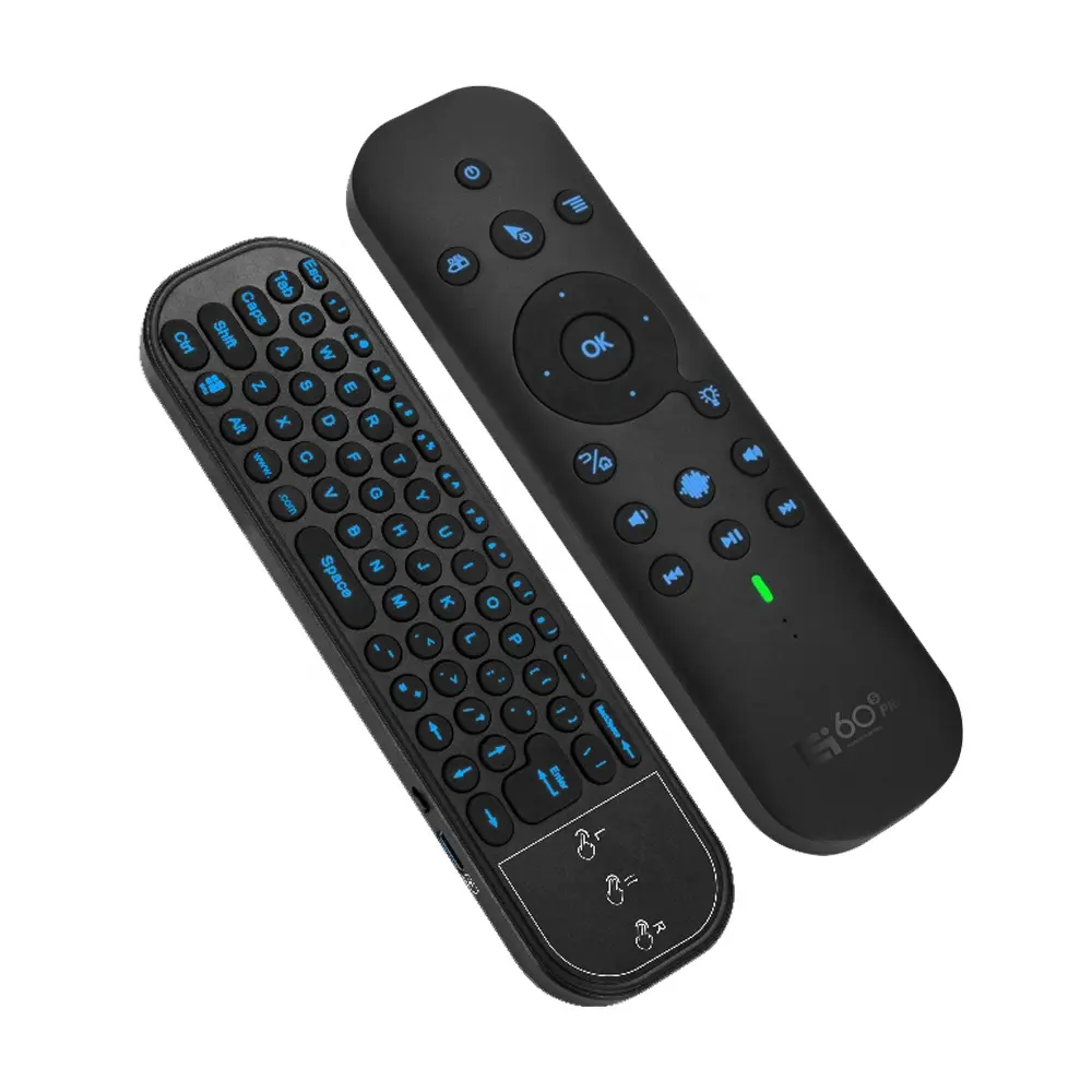 Ihomemix atacado BT 2.4G mouse de voz sem fio de modo duplo G60S Pro controle remoto inteligente com teclado e painel de toque