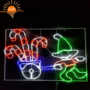เอฟเฟกต์กันน้ํากลางแจ้งสามารถปรับแต่งได้ Led 2D ซานตาคลอสขี่ภาพเคลื่อนไหวคริสต์มาสลายเชือกแสงซานตาคลอส - Product Image 6