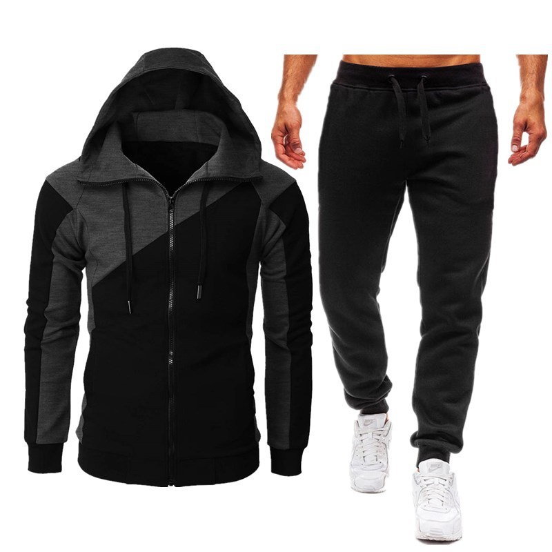 Dark gray clothes + black pants
