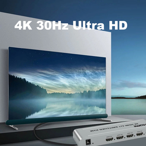 Xput 4K 4端口HDMI USB KVM开关4X1 HDMI KVM开关切换器适配器盒灰色 - Product Image 2