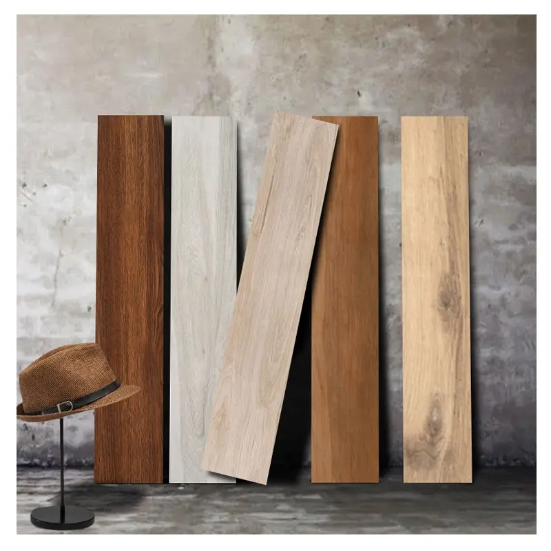 Azulejo de grano de madera antideslizante para el suelo del comedor, 150x900, de cerámica, blanco, gris, rústico, de textura de madera mate