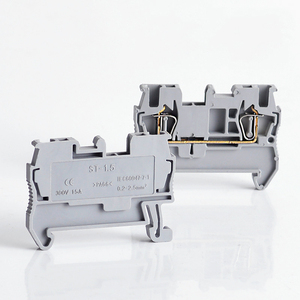 ST1.5 <strong>Push</strong> in <strong>Spring</strong> Din Rail <strong>Terminal</strong> <strong>Block</strong> 1.5mm2 V2 Flame Retardant PA Electrical Wire Connector 17.5A Pure Copper Compact - Product Image 3